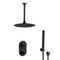 Matte Black Thermostatic Ceiling Shower System with 10