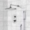 Thermostatic Rain Shower System with Handheld, Rain Shower Head, Shower Faucet Set