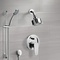 Chrome Shower System with Multi Function Shower Head and Hand Shower