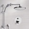 Thermostatic Rain Shower System with Handheld, Rain Shower Head, Shower Faucet Set