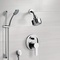Chrome Shower System with Multi Function Shower Head and Hand Shower