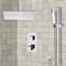 Thermostatic Ceiling Rain Shower System with Handheld, Rain Shower Head, Shower Faucet Set