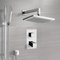 Thermostatic Rain Shower System with Handheld, Rain Shower Head, Shower Faucet Set
