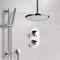 Thermostatic Ceiling Rain Shower System with Handheld, Rain Shower Head, Shower Faucet Set
