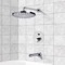 Chrome Thermostatic Tub and Shower Faucet Sets with 8