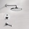 Chrome Thermostatic Tub and Shower Faucet Sets with 8