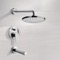 Chrome Tub and Shower Faucet Sets with 8