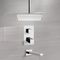 Thermostatic Tub and Shower Faucet Set with Ceiling Rain Shower Head