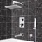 Chrome Thermostatic Tub and Shower System with 9.5