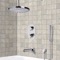 Thermostatic Tub and Shower Faucet Set with Handheld and Ceiling Rain Shower Head