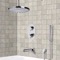 Thermostatic Tub and Shower Faucet Set with Handheld and Ceiling Rain Shower Head