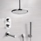 Thermostatic Tub and Shower Faucet Set with Handheld and Ceiling Rain Shower Head