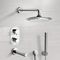 Thermostatic Tub and Shower Faucet Set with Handheld and Rain Shower Head