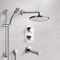 Chrome Thermostatic Tub and Shower System with 8