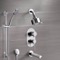 Chrome Tub and Shower System with Multi Function Shower Head and Hand Shower