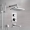 Thermostatic Tub and Shower Faucet Set with Handheld and Rain Shower Head