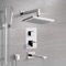 Thermostatic Tub and Shower Faucet Set with Handheld and Rain Shower Head