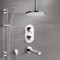 Thermostatic Tub and Shower Faucet Set with Handheld and Ceiling Rain Shower Head