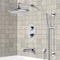 Thermostatic Tub and Shower Faucet Set with Handheld and Rain Shower Head