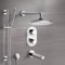 Chrome Thermostatic Tub and Shower System with 9