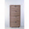 Gray Oak Shoe Rack with 4 Double-Depth Folding Doors