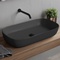 Oval Black Vessel Sink in Ceramic