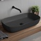 Oval Matte Black Vessel Sink in Ceramic