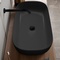 Oval Matte Black Vessel Sink in Ceramic