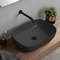 Oval Matte Black Vessel Sink in Ceramic