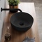 Round Matte Black Vessel Sink in Ceramic