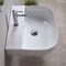 Modern White Ceramic Wall Mounted or Vessel Sink