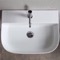 Modern White Ceramic Wall Mounted or Vessel Sink