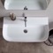 Modern White Ceramic Wall Mounted or Vessel Sink