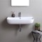 Modern White Ceramic Wall Mounted or Vessel Sink