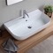 Modern White Ceramic Wall Mounted or Vessel Sink