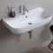 Modern White Ceramic Wall Mounted or Vessel Sink