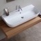 Modern White Ceramic Wall Mounted or Vessel Sink