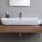 Modern White Ceramic Wall Mounted or Vessel Sink