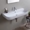 Modern White Ceramic Wall Mounted or Vessel Sink