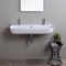 Modern White Ceramic Wall Mounted or Vessel Sink