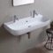 Modern White Ceramic Wall Mounted or Vessel Sink