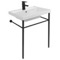 Ceramic Console Sink and Matte Black Stand, 24