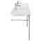 Double Basin Ceramic Console Sink and Polished Chrome Stand, 48