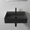 Rectangular Matte Black Ceramic Wall Mounted or Vessel Sink