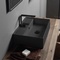 Rectangular Matte Black Ceramic Wall Mounted or Vessel Sink