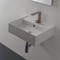 Rectangular White Ceramic Wall Mounted or Vessel Sink