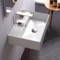 Rectangular White Ceramic Wall Mounted or Vessel Sink