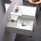 Rectangular Ceramic Wall Mounted Sink With Counter Space, Towel Bar Included