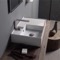 Rectangular Ceramic Wall Mounted or Vessel Sink With Counter Space