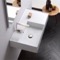 Rectangular Ceramic Wall Mounted or Vessel Sink With Counter Space